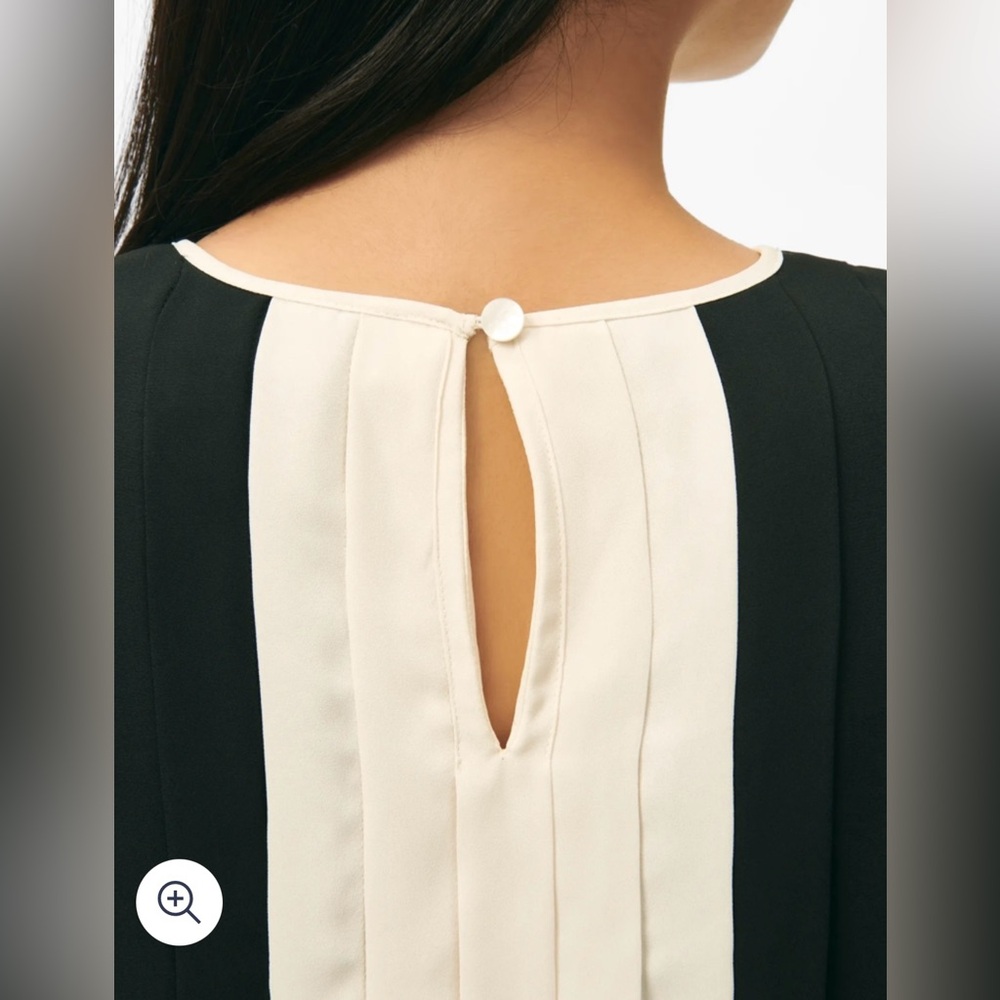 NWT BROOKS BROTHERS Elegant Black, White, and Green Sleeveless Dress, size 12 - Picture 4 of 6